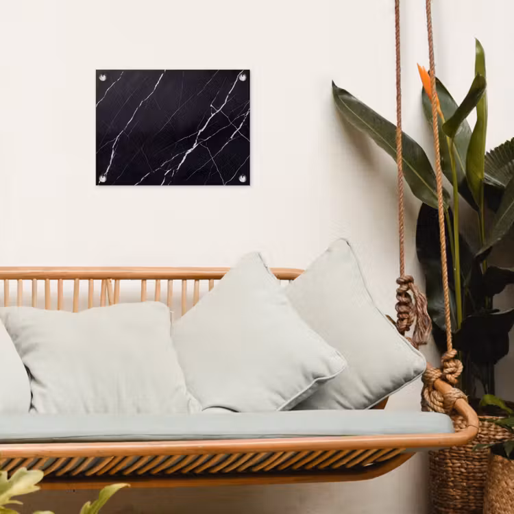 Marmer - Patroon - Abstract - Modern - Zwart tuinposter los doek klein -sfeer7