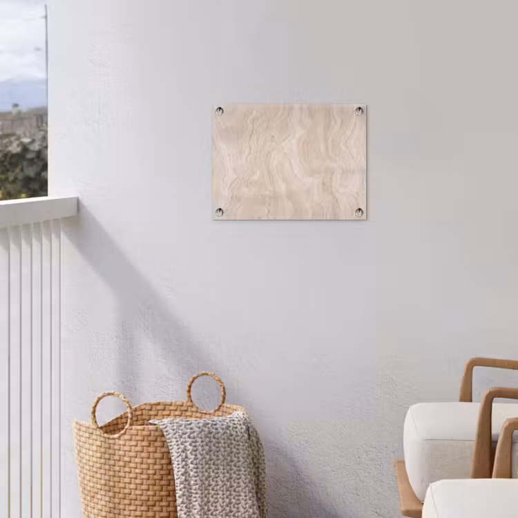 Marmer - Patroon - Beige - Steen - Abstract tuinposter los doek klein -sfeer8