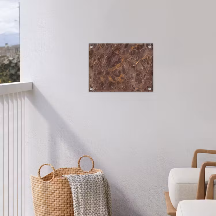 Marmer - Patroon - Natuur - Bruin - Goud tuinposter los doek klein -sfeer8