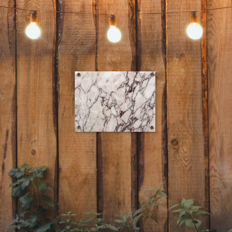 Marmer - Textuur - Abstract - Wit - Bruin tuinposter los doek klein -sfeer1
