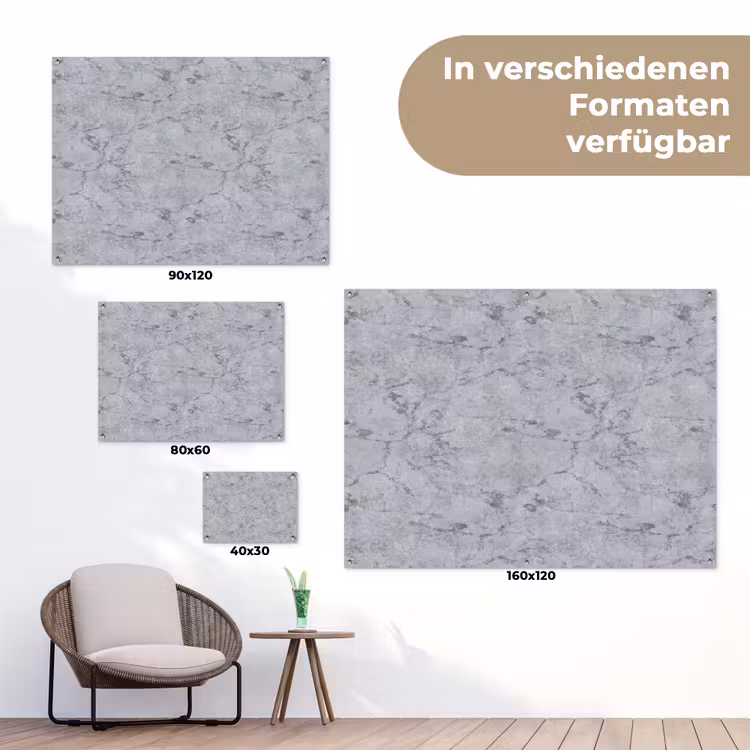 Marmerplaat - Patroon - Grijs tuinposter los doek klein 239 -Xsfeer9_DE