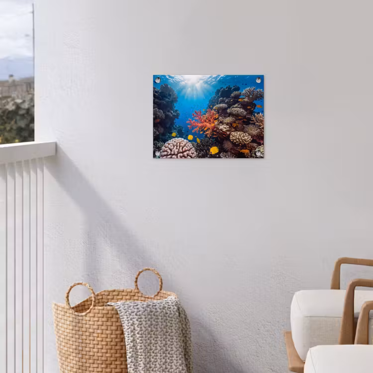 Zee - Koraalrif - Natuur - Levendig - Blauw tuinposter los doek klein -sfeer8