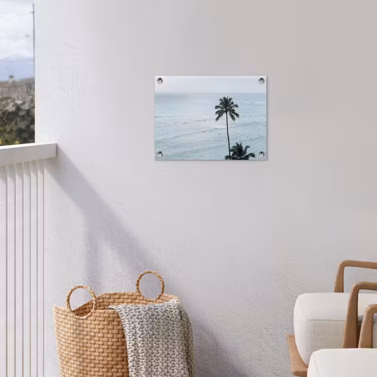 Oceaan - Palmbomen - Surfers tuinposter los doek klein -sfeer8