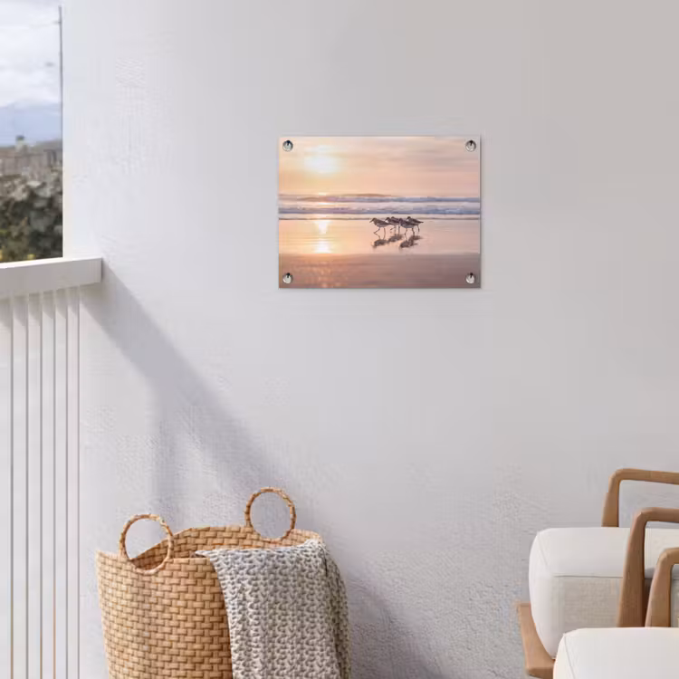 Zee - Vogels - Strand tuinposter los doek klein -sfeer8