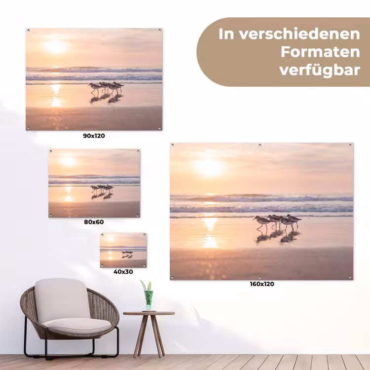 Zee - Vogels - Strand tuinposter los doek klein -Xsfeer9_DE
