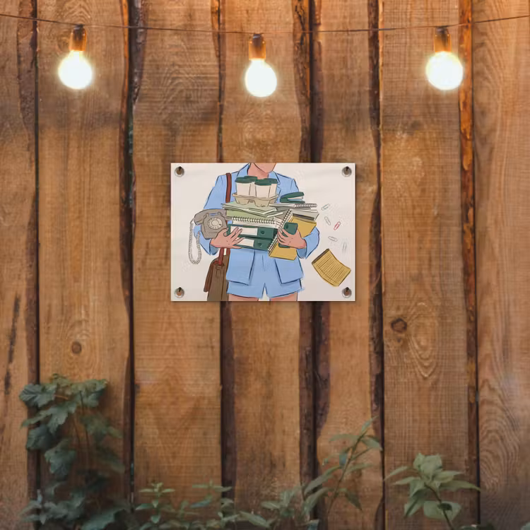 Mens - Kantoorartikelen - Werk - Modern tuinposter los doek klein -sfeer1
