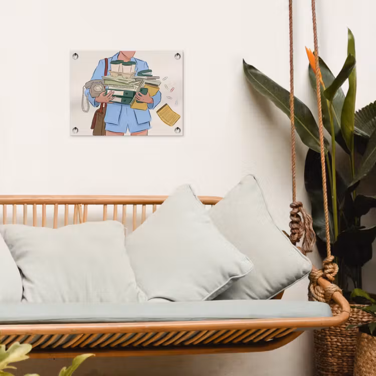 Mens - Kantoorartikelen - Werk - Modern tuinposter los doek klein -sfeer7