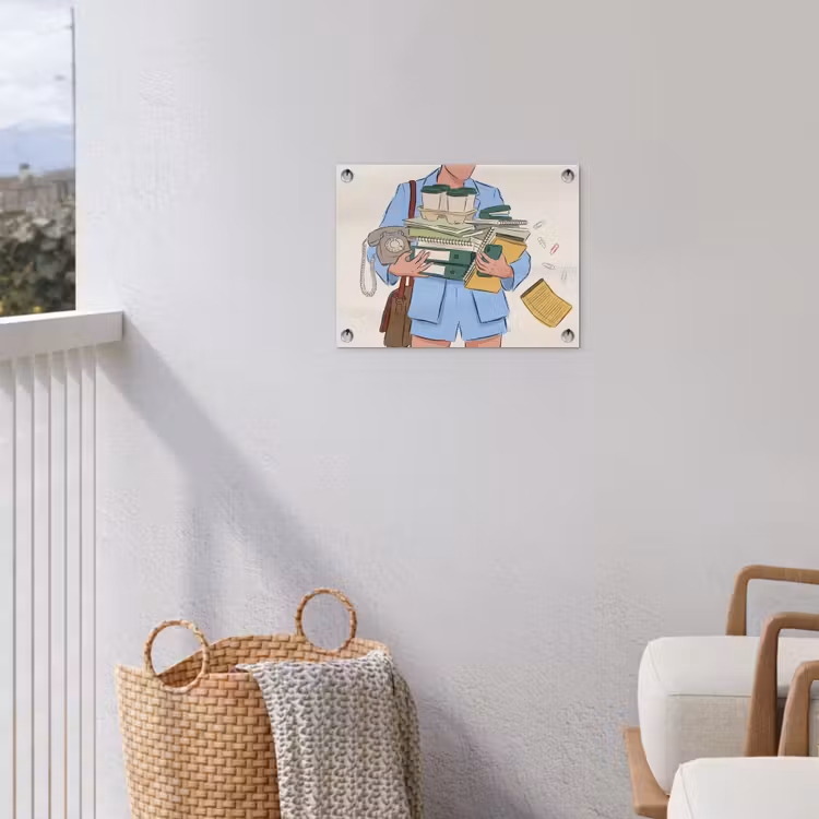 Mens - Kantoorartikelen - Werk - Modern tuinposter los doek klein -sfeer8