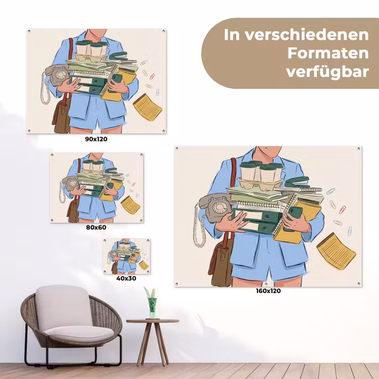 Mens - Kantoorartikelen - Werk - Modern tuinposter los doek klein -Xsfeer9_DE
