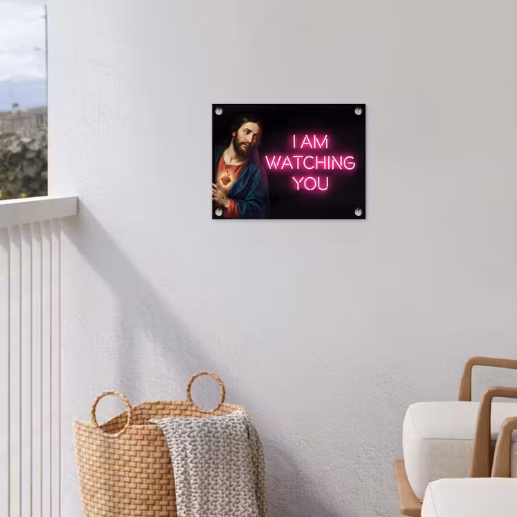 Man - Tekst - Neon tuinposter los doek klein -sfeer8
