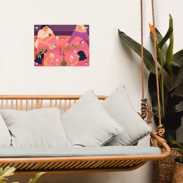 Mensen - Kaartspel - Interieur - Modern - Kleurrijk tuinposter los doek klein -sfeer7