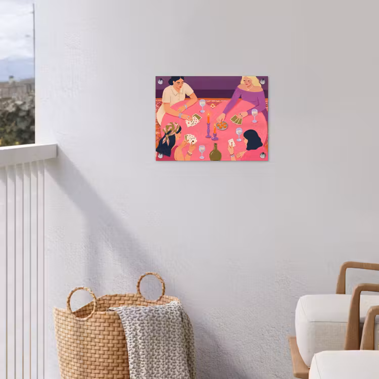 Mensen - Kaartspel - Interieur - Modern - Kleurrijk tuinposter los doek klein -sfeer8
