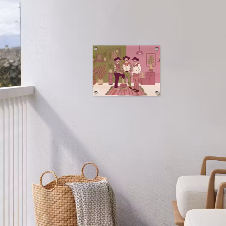 Mensen - Mannen - Hoeden - Retro - Interieur tuinposter los doek klein -sfeer8