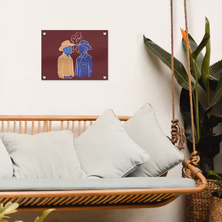 Mensen - Profiel - Sigaret - Abstract - Kunst tuinposter los doek klein -sfeer7