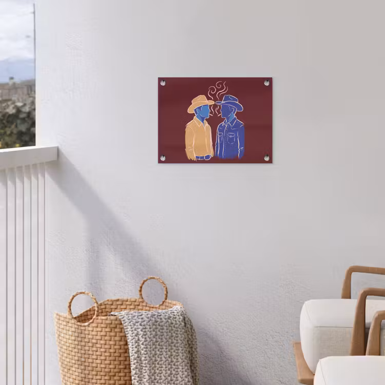 Mensen - Profiel - Sigaret - Abstract - Kunst tuinposter los doek klein -sfeer8
