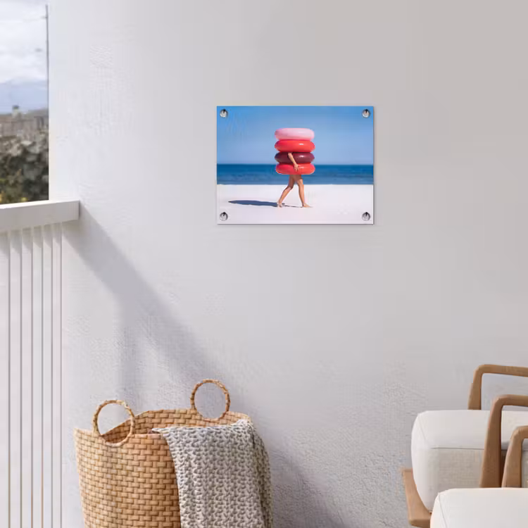 Mensen - Strand - Zomer - Recreatie - Kleurrijk tuinposter los doek klein -sfeer8
