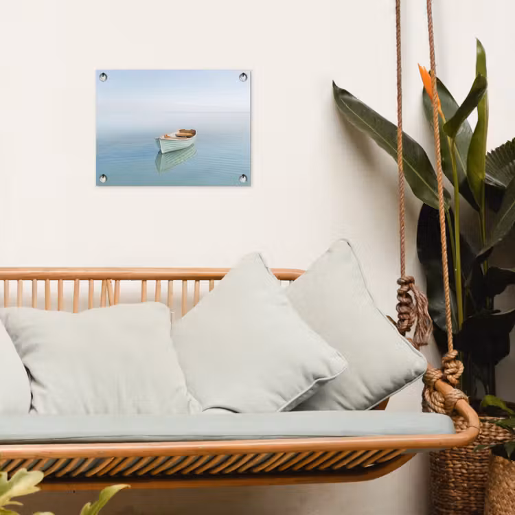 Minimalistisch - Boot - Zee tuinposter los doek klein -sfeer7