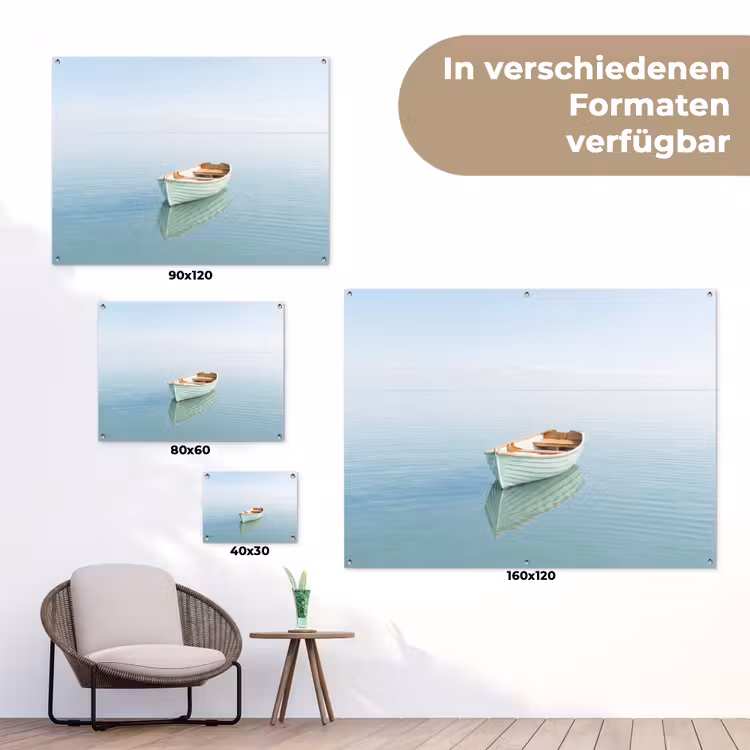 Minimalistisch - Boot - Zee tuinposter los doek klein -Xsfeer9_DE