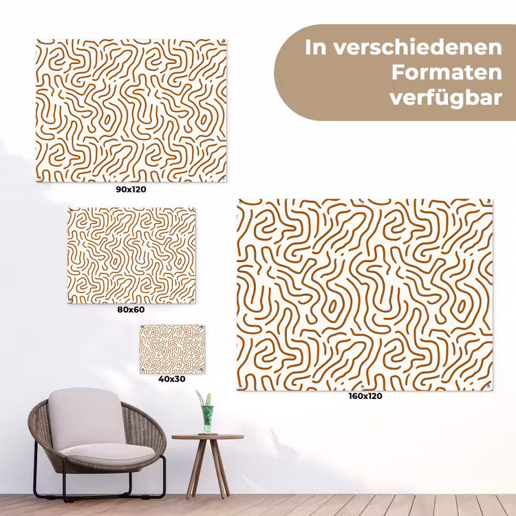 Minimalistisch - Patroon - Terracotta tuinposter los doek klein 239 -Xsfeer9_DE