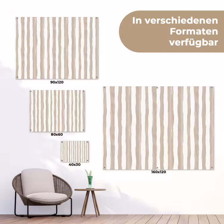 Minimalistisch - Strepen - Beige tuinposter los doek klein 239 -Xsfeer9_DE