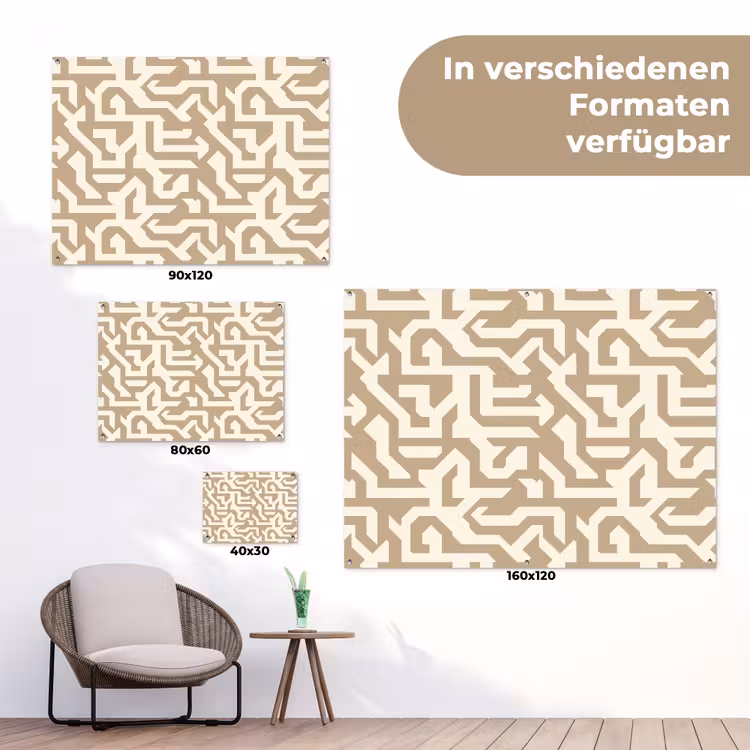 Modern - Abstract - Beige tuinposter los doek klein 239 -Xsfeer9_DE