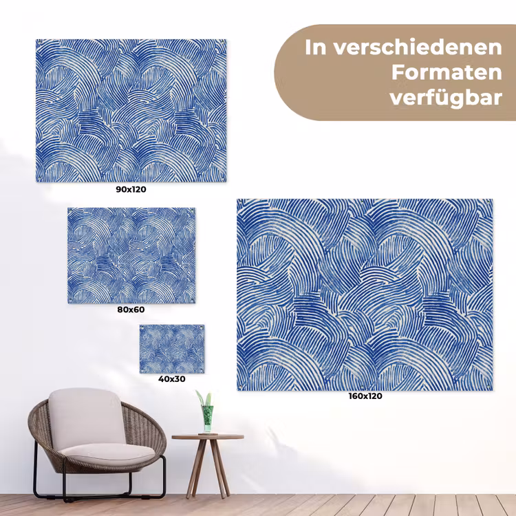 Modern - Abstract - Blauw tuinposter los doek klein 239 -Xsfeer9_DE