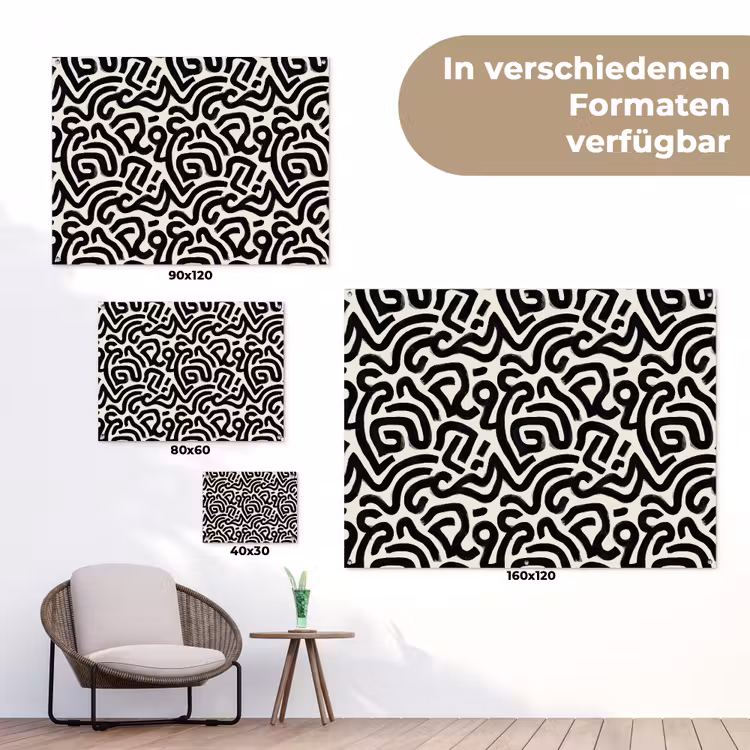 Modern - Abstract - Zwart tuinposter los doek klein 239 -Xsfeer9_DE
