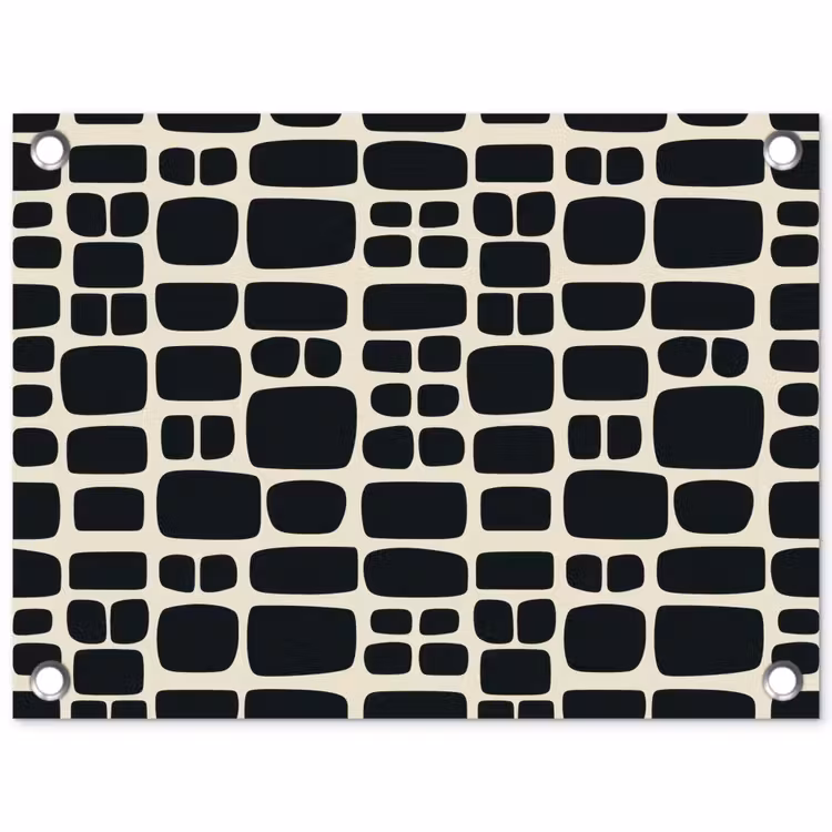 Modern - Organisch - Zwart tuinposter los doek klein 239 -3d