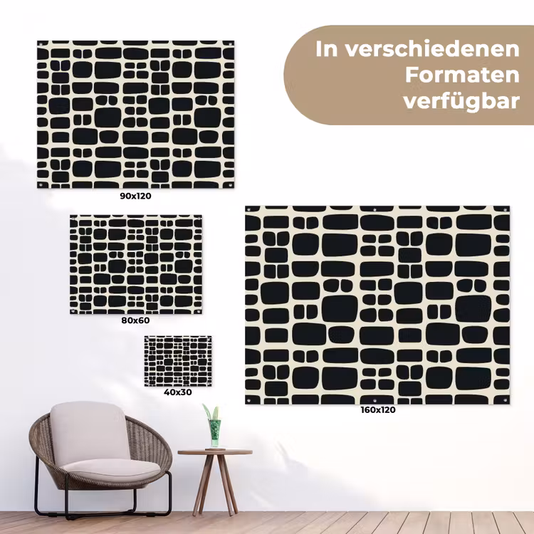 Modern - Organisch - Zwart tuinposter los doek klein 239 -Xsfeer9_DE