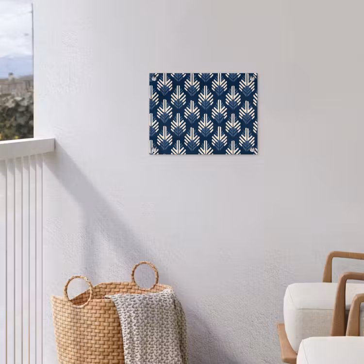 Modern - Patroon - Blauw tuinposter los doek klein 239 -sfeer8