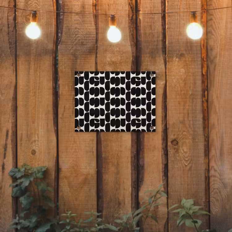 Modern - Patroon - Zwart tuinposter los doek klein 239 -sfeer1