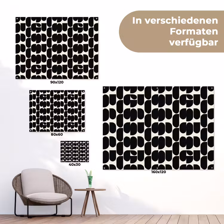 Modern - Patroon - Zwart tuinposter los doek klein 239 -Xsfeer9_DE