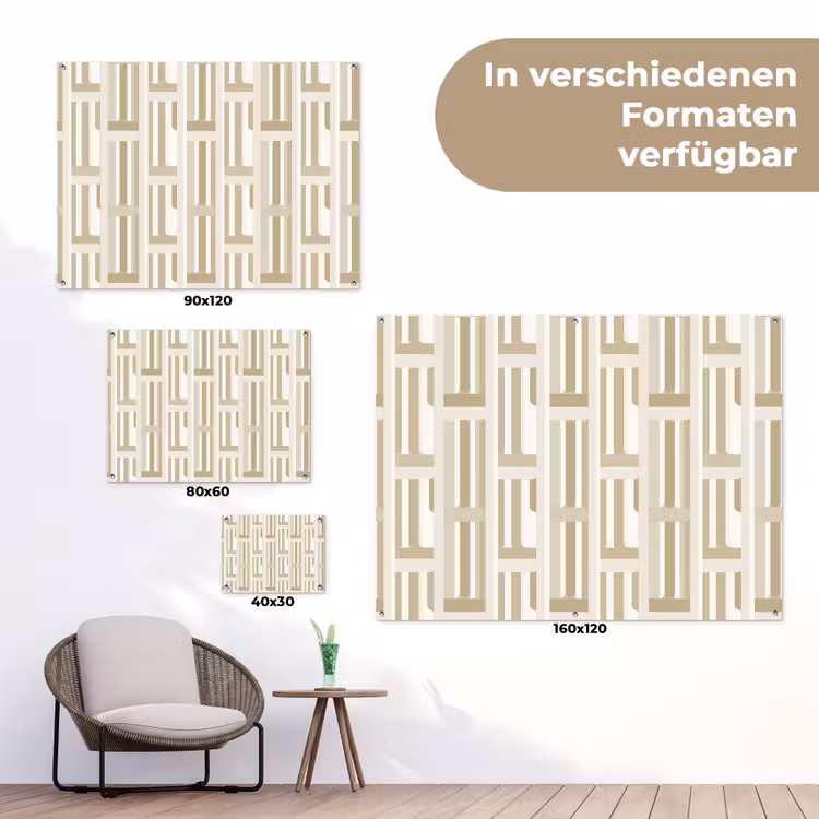 Modern - Geometrisch - Beige tuinposter los doek klein 239 -Xsfeer9_DE
