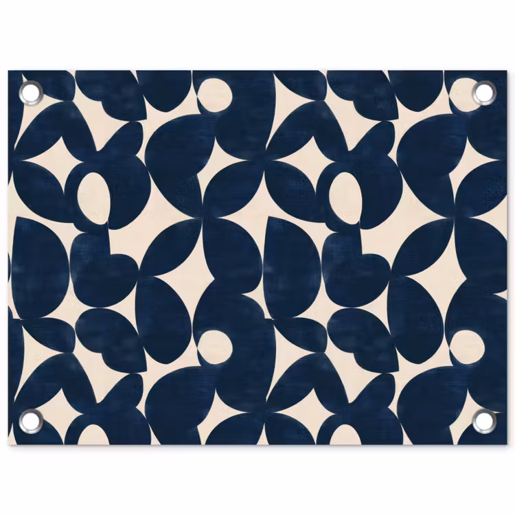 Modern - Geometrisch - Blauw tuinposter los doek klein 239 -3d
