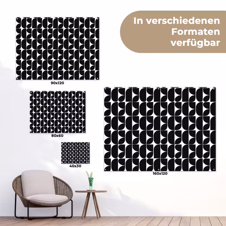 Modern - Geometrisch - Zwart tuinposter los doek klein 239 -Xsfeer9_DE