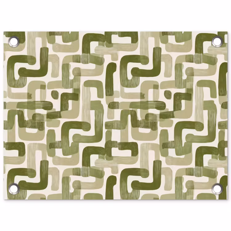 Modern - Grafisch - Groen tuinposter los doek klein 239 -3d