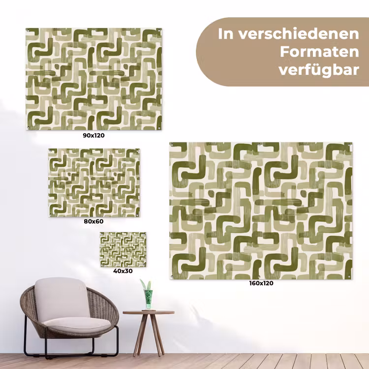 Modern - Grafisch - Groen tuinposter los doek klein 239 -Xsfeer9_DE