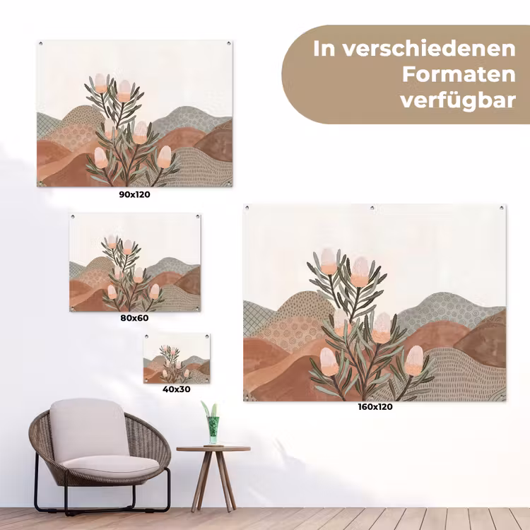 Modern - Heuvels - Terracotta tuinposter los doek klein -Xsfeer9_DE