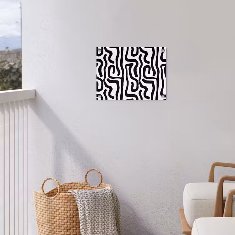 Modern - Lijnen - Zwart tuinposter los doek klein 239 -sfeer8