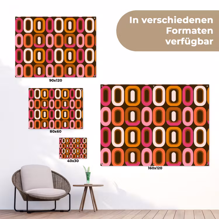 Modern - Retro - Kleurrijk tuinposter los doek klein 239 -Xsfeer9_DE