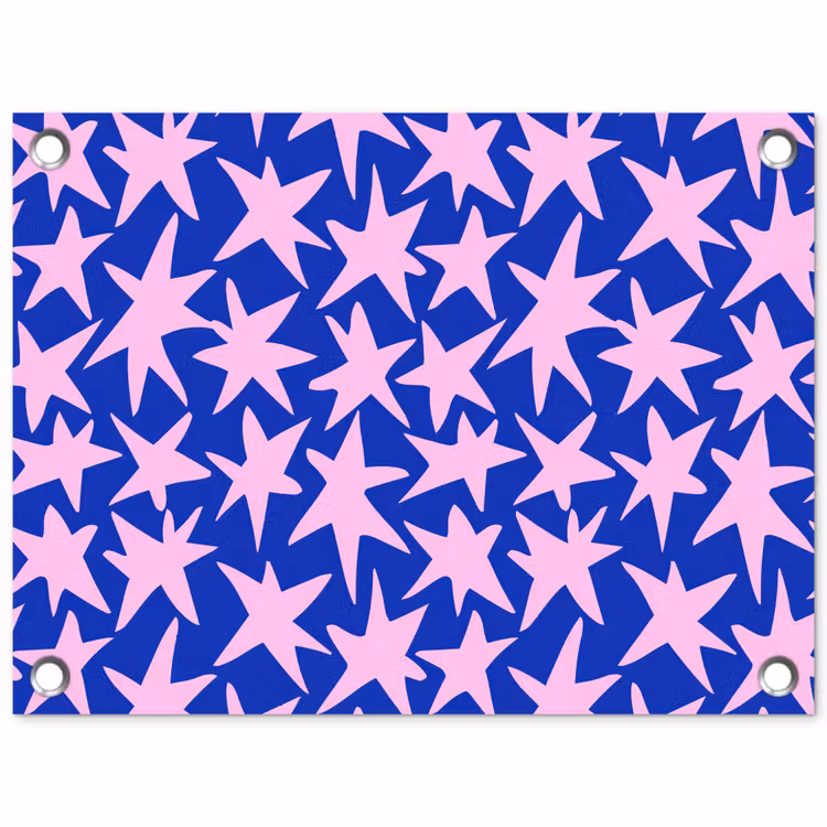 Modern - Sterren - Blauw tuinposter los doek klein 239 -3d