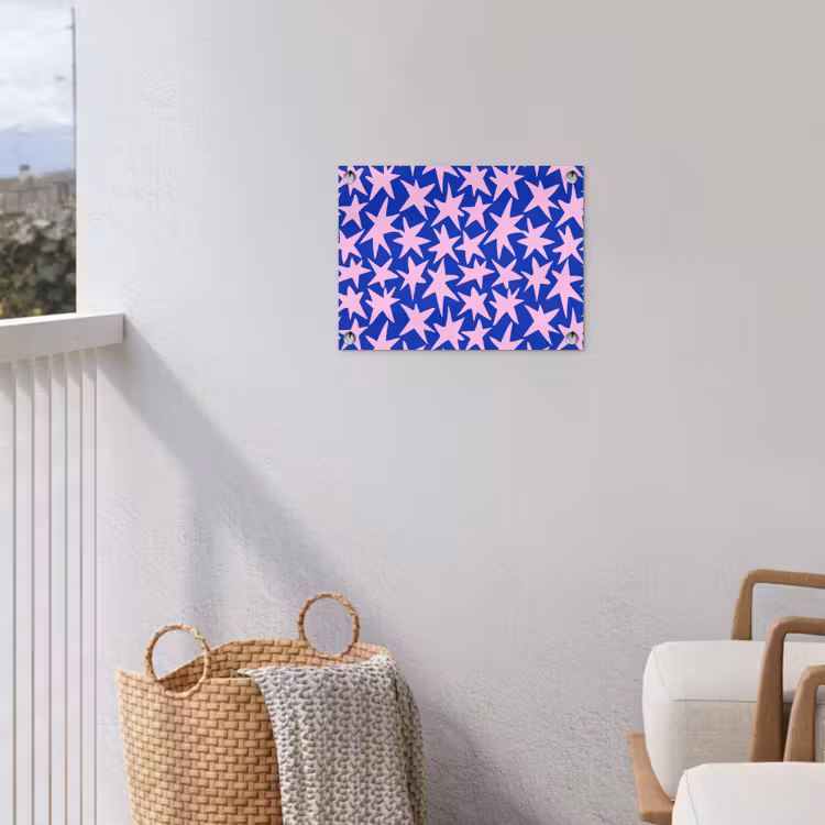 Modern - Sterren - Blauw tuinposter los doek klein 239 -sfeer8