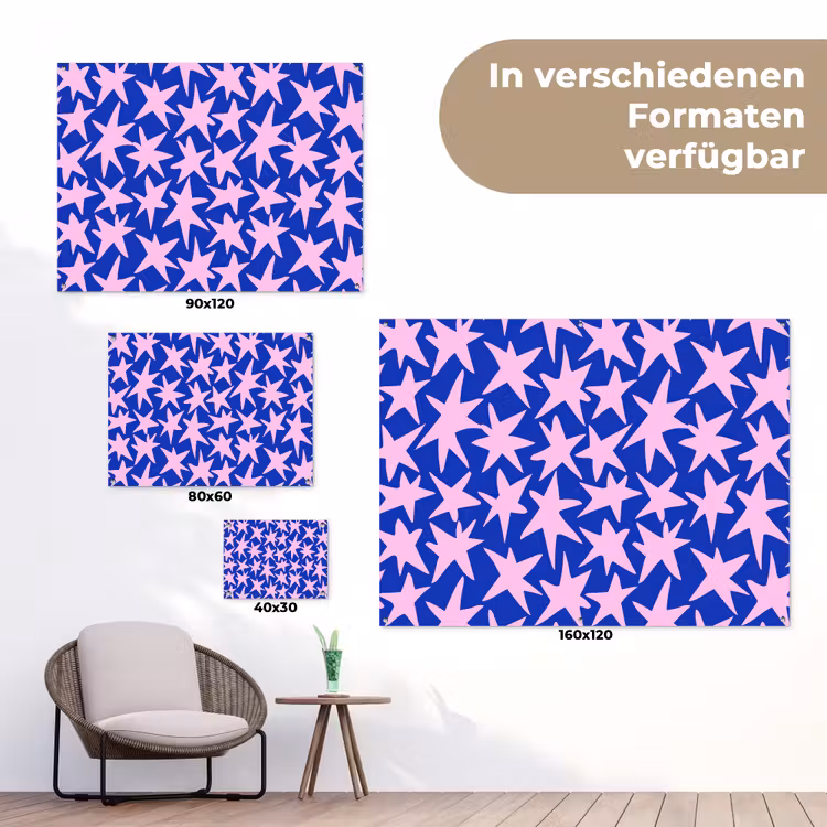 Modern - Sterren - Blauw tuinposter los doek klein 239 -Xsfeer9_DE
