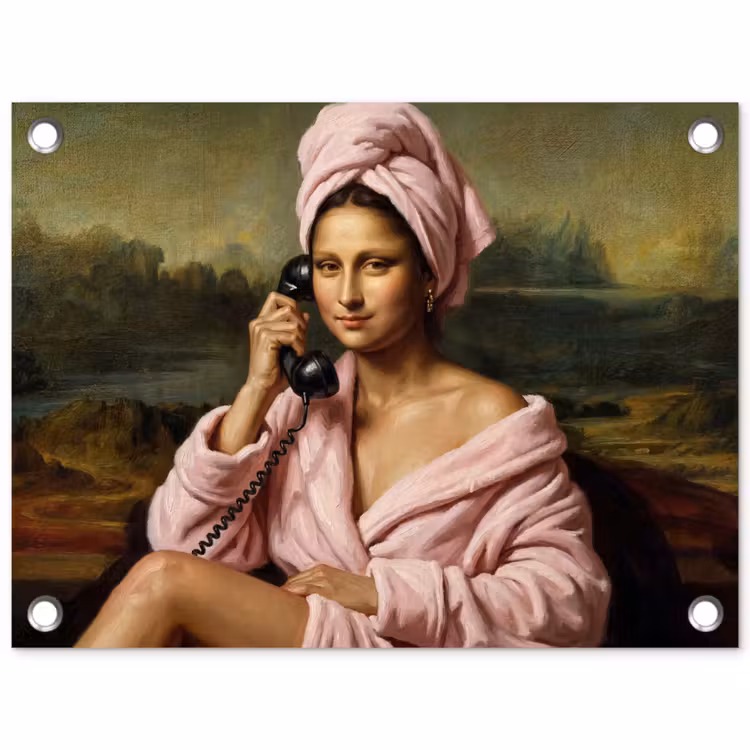 Mona - Klassiek - Roze tuinposter los doek klein -3d