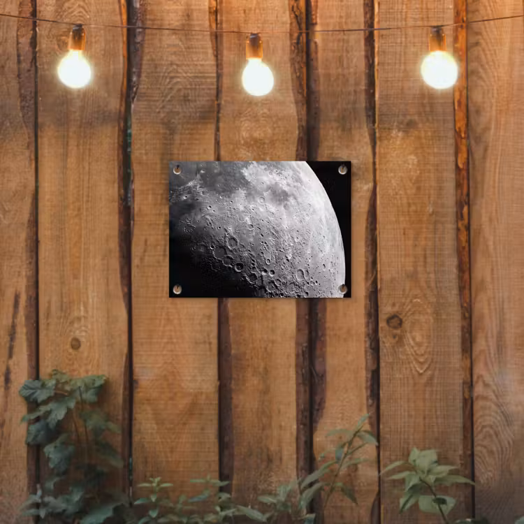 Gartenposter - Mond – Krater – Weltraum - Maan - Kraters - Ruimte tuinposter los doek klein