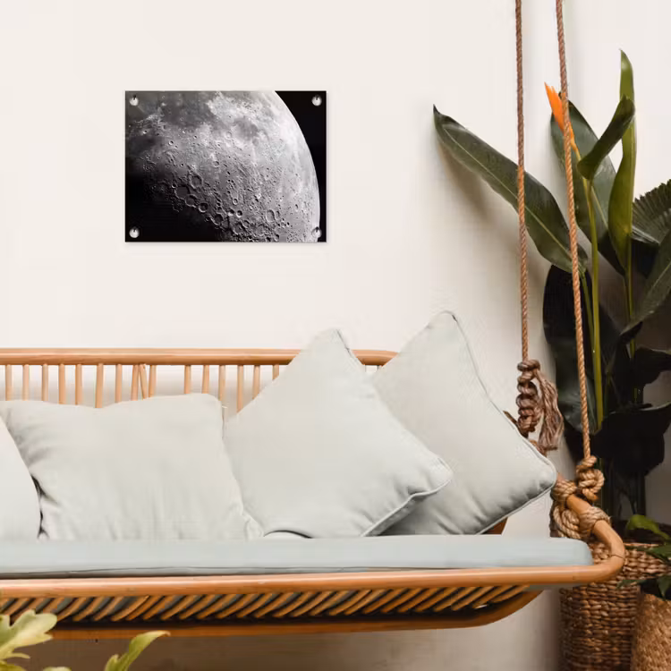 Gartenposter - Mond – Krater – Weltraum - Maan - Kraters - Ruimte tuinposter los doek klein