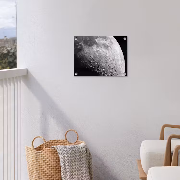 Gartenposter - Mond – Krater – Weltraum - Maan - Kraters - Ruimte tuinposter los doek klein