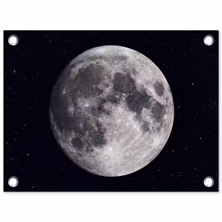 Gartenposter - Mond – Sterne – Weltraum - Maan - Sterren - Ruimte tuinposter los doek klein