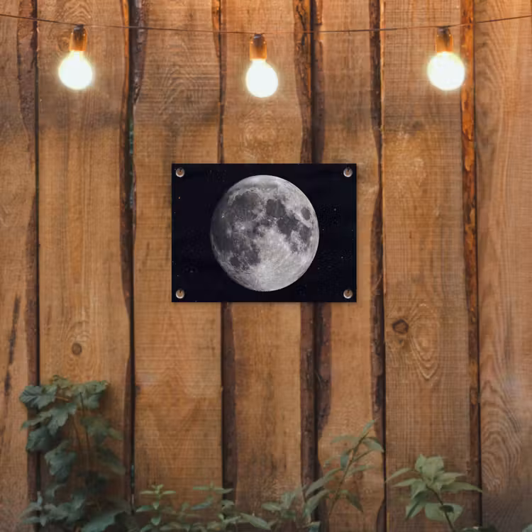 Gartenposter - Mond – Sterne – Weltraum - Maan - Sterren - Ruimte tuinposter los doek klein