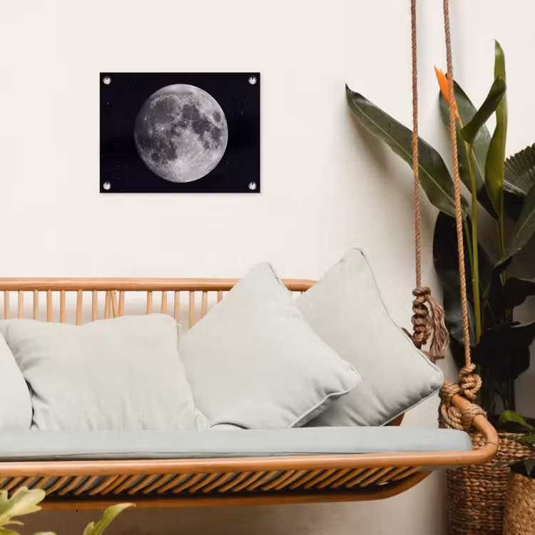 Gartenposter - Mond – Sterne – Weltraum - Maan - Sterren - Ruimte tuinposter los doek klein